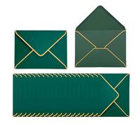 50 pezzi Bustedi invito formato, 13,5 x 18,5 cm, BusteEleganti per biglietti di auguri, Busteper invito, Bustevuote, Piccolo Buste da lettera, per matrimoni, compleanni, feste, lauree (verde scuro)