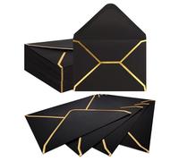 50 pezzi Bustedi invito formato, 13,5 x 18,5 cm, BusteEleganti per biglietti di auguri, Busteper invito, Bustevuote, Piccolo Buste da lettera, per matrimoni, compleanni, feste, lauree (Nero)