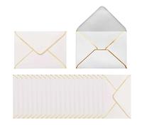 50 pezzi Bustedi invito formato, 13,5 x 18,5 cm, BusteEleganti per biglietti di auguri, Busteper invito, Bustevuote, Piccolo Buste da lettera, per matrimoni, compleanni, feste, lauree (bianco)