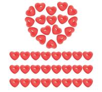 50 Pezzi Candele Cuore Rosso per San Valentino, Candele a Forma di Cuore, Candela d'Amore Romantico per Compleanno Matrimonio Festa, 3.2x3.1x1cm