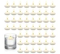 50 Pezzi Candele Galleggianti Bianche, Decorative Candele Galleggianti Non Profumate, 3.8 x 1.5 cm Candele ad acqua, Crea un'atmosfera, per Matrimoni, Anniversari, Piscine, San Valentino, Natalizie