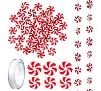 50 Pezzi Caramelle Decorazioni Per Albero Di Natale In Acrilico Decorazioni Albero Di Natale Rosso e Bianco Bastoncini Di Zucchero Ornamenti Di Lecca-Lecca Di Natale Per Albero Di Natale