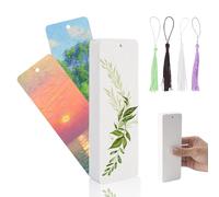 50 Pezzi Carta Acquerello Segnalibro Personalizzato Vuoti Segnalibro Carta Acquerello 300 gr Cotone Segnalibri Fai Da Te per Segnalibri Artigianali, con 50 Pezzi Nappe di Colore Casuale