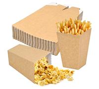 50 Pezzi Carta Kraft Contenitori di Popcorn, Durevole Scatole Bomboniere Spuntini Caramelle per Popcorn, Cartone Sacchetti di Pop Corn per Compleanno Festa Cinema Matrimonio Carnival Natale (M)