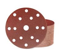 50 pezzi carta vetrata 150 mm velcro 100 grana 15 fori per levigatrice orbitale rotonda per legno, metallo e vernice