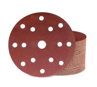 50 pezzi carta vetrata 150 mm velcro 120 grana 15 fori per levigatrice orbitale rotonda per legno, metallo e vernice