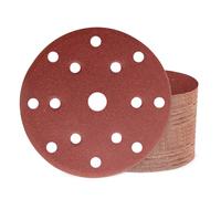 50 pezzi carta vetrata 150 mm velcro 150 grana a 15 fori per levigatrice orbitale rotonda per legno, metallo e vernice
