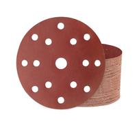 50 pezzi carta vetrata 150 mm velcro 240 grana 15 fori per levigatrice orbitale rotonda per legno, metallo e vernice