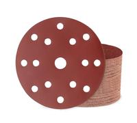 50 pezzi carta vetrata 150 mm velcro 400 grana 15 fori per levigatrice orbitale rotonda per legno, metallo e vernice