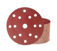 50 pezzi carta vetrata 150 mm velcro 600 grana 15 fori per levigatrice orbitale rotonda per legno, metallo e vernice