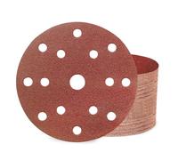 50 pezzi carta vetrata 150 mm velcro 80 grana 15 fori per levigatrice orbitale rotonda per legno, metallo e vernice