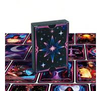 50 pezzi Carte dei Tarocchi con gatti, stelle e luna - 9x7cm, Mazzo per divinazione e predizione per principianti, Guida mistica dal regno magico della natura, Carte oracolo a tema gatti per predizion