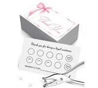 50 Pezzi Carte Fedeltà a Fiocco, Carte Ricompensa Generiche per Piccole Imprese, Perfette per Saloni di Bellezza, Boutique, Caffè e Fidelizzazione dei Clienti Carta tessile
