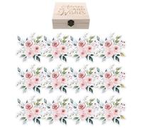 50 Pezzi Carte Previsioni e Consigli per Shower con Scatola Fiori | Carta Doppia, Legno e Carta, per Celebrazione e Giochi, Include Well Wishes Box, Stile Moderno