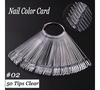 50 pezzi Cartella colori per smalto per unghie trasparente, modello per smalto gel, supporto per campioni di tecniche di manicure, tavolozza per mescolare smalto acrilico per esposizione, pratica e us