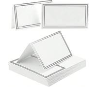 50 pezzi Cartoncini segnaposto argentati e bronzati, decorazione per il matrimonio, carte con i numeri dei posti a sedere Tagli UnicaCarta tessile