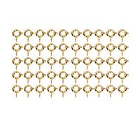 50 Pezzi Chiusure Ad Anello a Molla, Chiusura Rotonda in Rame Diametro 6 Mm Foro 1,5 Mm Anelli a Molla Aperti per Collane Fai da Te Creazione di Gioielli Braccialetto(Oro)