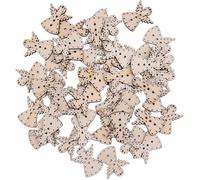 50 pezzi Ciondoli angelo in legno Regali di Natale, Regali di Comunione, Regali di nozze perfetti, Borse, Segnaposti naturali in miniatura