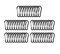 50 Pezzi Clip Moschettoni Nero Moschettone Resistente per Viaggi, Camping, Escursionismo, Pesca, Ciclismo (Nero)