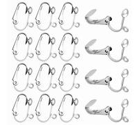 50 pezzi clip on orecchini Converter acciaio inox clip orecchini da ragazza, orecchini a clip da donna senza fori per le orecchie, facili da aprire, orecchini in argento per la creazione di gioielli