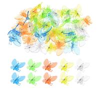 50 Pezzi Clip per Orchidea Farfalla [Verde, Blu, Giallo, Arancione, Trasparente]