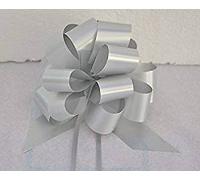 50 PEZZI Coccarda coccarde ARGENTO autotiranti 3 CM matrimonio auto casa 04U5