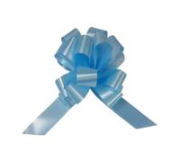 50 PEZZI Coccarda Coccarde autotiranti CELESTE 3 cm Fiocco 12 cm 04UJ