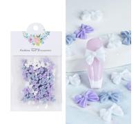 50 Pezzi Colori Misti 3D Fiocco Nail Ciondoli In Resina Con Retro Piatto Unghie Arte Decorazione Personalizza il tuo Stile Unghie