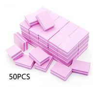 50 pezzi/confezione Blocchetti rettangolari mini per lucidare le unghie, kit lucidante e levigante monouso lavabile a doppia faccia Colore unicoCarborundo