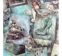 50 pezzi/confezione Carta vintage da scrapbooking dal design onirico e strappabile, per decorazione collage fai-da-te, sfondi per diario, forniture scolastiche, ritorno a scuola Tagli UnicaCarta tessi