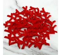 (50 pezzi/confezione) Fiocco di velluto rosa carne da 5 * 5 cm, fiocchi di nastro colorati, piccole dimensioni, fiocco di nastro di raso in poliestere, fiore, decorazione fai da te, ross