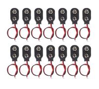 50 Pezzi Connettore Batteria 9v con Fili, Nero | Metallo e Plastica, Formato a Scatto, per Moduli Elettronici e Prove in Laboratorio, Confezione da 50