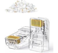 50 Pezzi Connettore RJ45 Plug 8 Pin per Cavo Ethernet Cat5E/5 Gigabit 1000Mbps