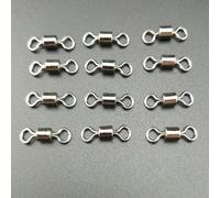 50 pezzi Connettori a forma di otto americani per pesca, moschettoni micro per esche da pesca in acqua salata, anelli grandi rinforzati a otto per canna da pesca in mare, piccoli accessori per la pesc