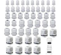 50 Pezzi Connettori Pressacavi, Regolabile IP68 Impermeabile Giunti Pressacavo, Passacavo con Controdado, M12, M16, M20, M25, M32, per Casa, Giardino, Illuminazione Esterni