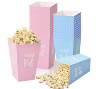 50 Pezzi Contenitori di Popcorn, Piccolo Sacchetti Carta per Popcorn, Cestino di Carta per Popcorn, Blu e Rosa Porta Pop Corn in Cartone, Scatole di Popcorn per Festa Compleanno Matrimoni Cinema