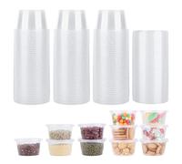 50 Pezzi Contenitori Plastica con Coperchio,100ML ontenitori ermetici per alimenti,Barattoli Trasparente per Alimenti,contenitori plastica alimenti,Ottimo per Salse,Zuppe,Condimenti,Creme,Bricolage