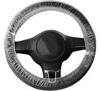 50 Pezzi Coprivolante Auto Monouso,Copri Volante per Auto in Plastica,Impermeabile Antipolvere Coprivolante Auto Universale,Elastica Coprivolante Monouso,Accessori Interni per Auto