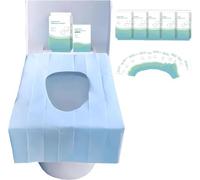 50 Pezzi Copriwater Usa e Getta, Coprisedili WC Monouso Ecologico Antibatterico Universali, Biodegradabili in Carta, Impermeabili, Tascabile, Confezionati Singolarmente per WC Viaggio Ospedale Casa