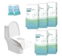 50 Pezzi Copriwater Usa E Getta,Copriwater Monouso Antibatterico, Copriwater Usa E Getta per Bagni Pubblici,Avvolti Singolarmente,Per Sedili Da Viaggio Servizi Igienici Pubblici (Bianco)