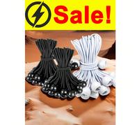 50 pezzi Corda elastica fissata per tenda da campeggio all'aperto, palla di plastica ad alta elasticità, corda elastica per trampolino, rete da spiaggia, cintura in corda elastica Bianco 20 cm/7,9 pol