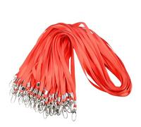 50 Pezzi Cordino Laccio da Collo,Cordini Cinghia da collo con Gancio Girevole,Neck Strap Lanyards cordino Porta Distintivo,Laccetto Porta Badge per Carte D'identità Chiavi Fischietti (Rosso)