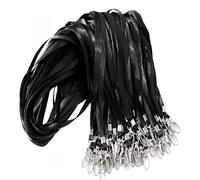 50 Pezzi Cordino Laccio da Collo, Cordino Porta Distintivo con Gancio Girevole, Neck Strap Lanyards Cordini Cinghia da Collo, Laccetto Porta Badge per Chiavi Fischietti Carte D'identità (Nero)