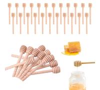 50 Pezzi Cucchiaini Bastoncini Miele Legno, 10 cm Spargimiele Legno Piccoli Cucchiaini da Miele Legno a Bbastoncino per Raccogliere ed Erogare Mieli Sciroppo di Marmellata