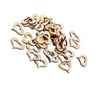 50 Pezzi Cuori di Legno Vuoti da Decorare 30mm in Legno Chiaro | Abbellimenti e Progetti Creativi, Pronti da Dipingere e Tingere, Colore Beige Naturale