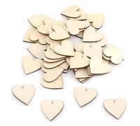 50 Pezzi Cuori in Legno Cuore di Legno Naturale Decorativi, Abbellimenti del cuore di legno in bianco per le nozze di nozze delle placche Art Craft Card Making or Decoration (30mm)