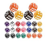 50 Pezzi Dado in Acrilico da 16mm per Giochi da Tavolo e Feste | Angoli Arrotondati, Accessorio Leggero e Facile da Portare, per Adulti e Gruppi, Uso Versatile