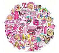 50 pezzi di adesivi ufficialmente concessi in licenza della serie Barbie, adatti per tazza, computer portatile, valigia, cellulare, skateboard, casco, cornice foto, tazza, chitarra, decorazioni per co