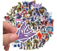 50 pezzi di adesivi ufficialmente concessi in licenza di Transformers, una collezione incredibile di 50 adesivi unici di Autobots e Decepticons con Prime, Bumblebee, Megatron, perfetti per personalizz