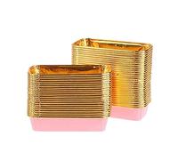 50 pezzi di alluminio scatola per torte da forno colorata rettangolare piccola teglia per cupcake teglia per budino tazza da dessert al formaggio con coperchio-50 pezzi_k